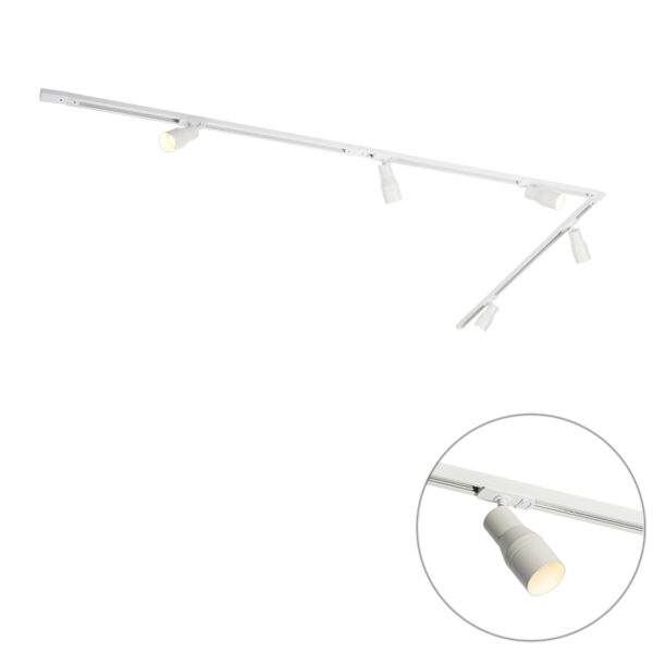Modern sínrendszer 5 spotlámpával fehér 1 fázisú - Iconic Kohua