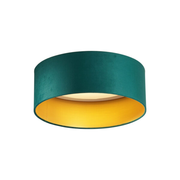Modern mennyezeti lámpa zöld bársony 40 cm LED-del