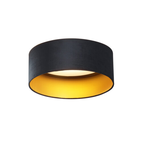 Modern mennyezeti lámpa fekete bársony 40 cm LED-del