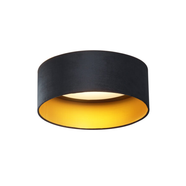 Modern mennyezeti lámpa fekete bársony 40 cm LED-del