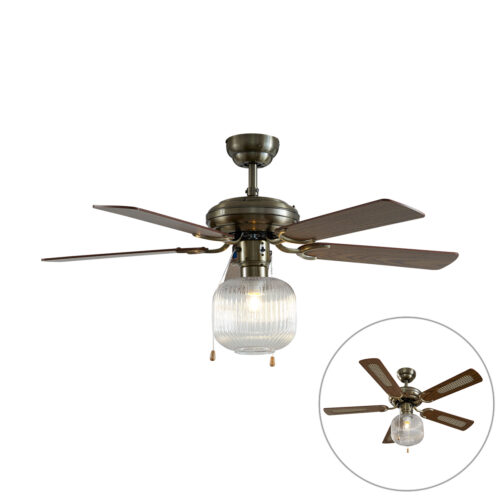 Mennyezeti ventilátor sárgaréz fa 107