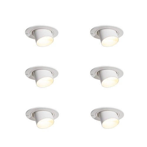 6 darabos süllyesztett spotlámpa szett fehér GU10 35mm kerek dönthető - Installa