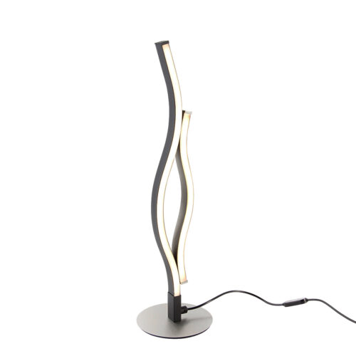 Design tafellamp zwart met zilver incl. LED dimbaar - Blaze