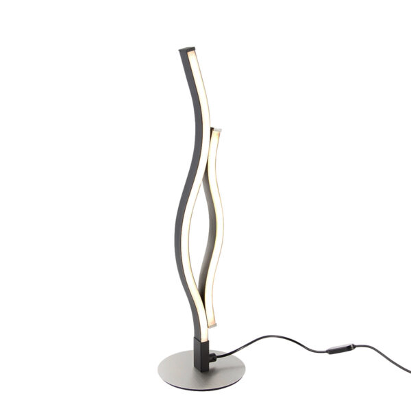 Design tafellamp zwart met zilver incl. LED dimbaar - Blaze