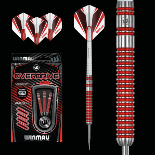 Darts steel szett Winmau Overdrive 22g 90% wolfram gravírozással