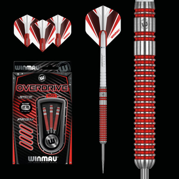 Darts steel szett Winmau Overdrive 22g 90% wolfram gravírozással