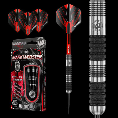Dart szett Winmau Steel Mark Webster 23g 90% wolfram gravírozással