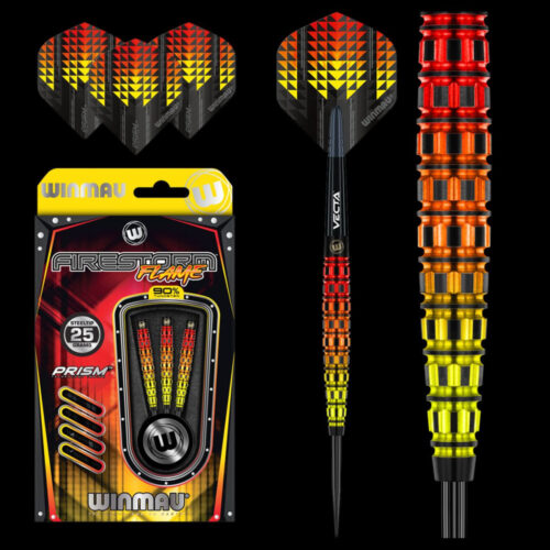DART SZETT STEEL WINMAU FIRESTORM FLAME TAPERED 25G
