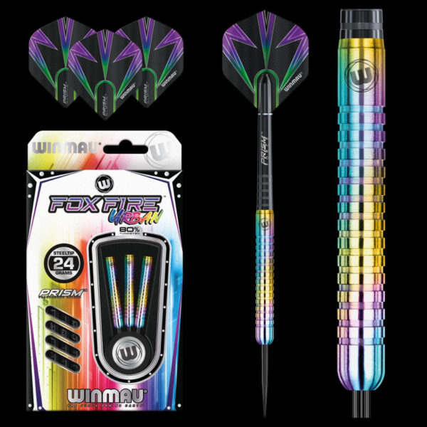Dart szett Winmau steel Foxfire Urban 80% 24g gravírozással