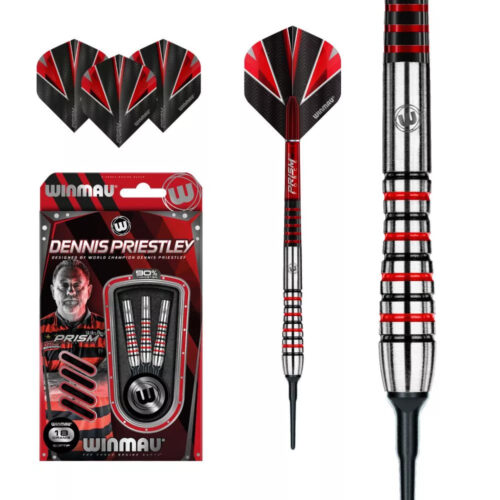 Darts szett soft Winmau Dennis Priestley 90% gravírozással