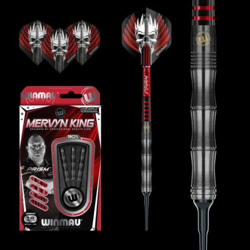 Dart szett Winmau Mervyn King 90% soft 18g gravírozással