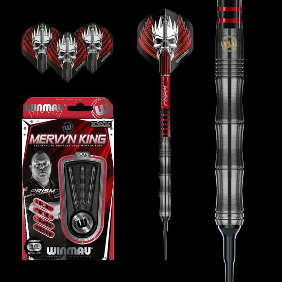 Dart szett Winmau Mervyn King 90% soft 18g gravírozással