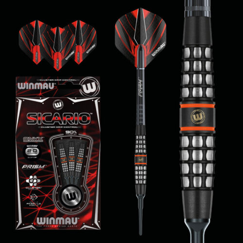 Darts soft szett Winmau Sicario 20g 90% wolfram gravírozással