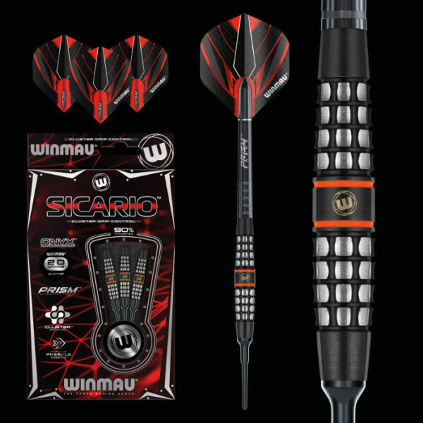 Darts soft szett Winmau Sicario 20g 90% wolfram gravírozással