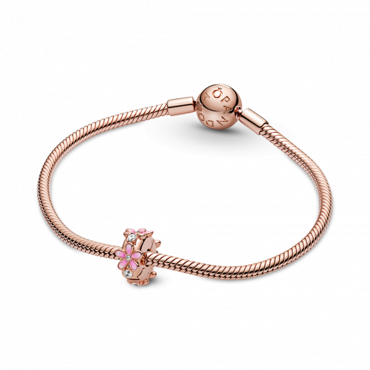 PANDORA aranyozott karkötő Rózsaszín százszorszép karkötő 580728+788809C01