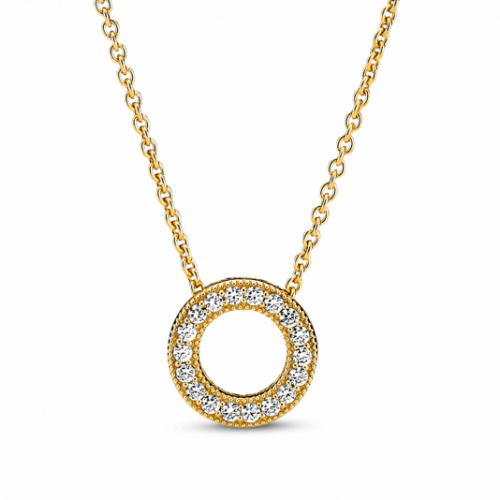 PANDORA logó aranyozott pavé karika collier nyaklánc nyaklánc 367436C01-45