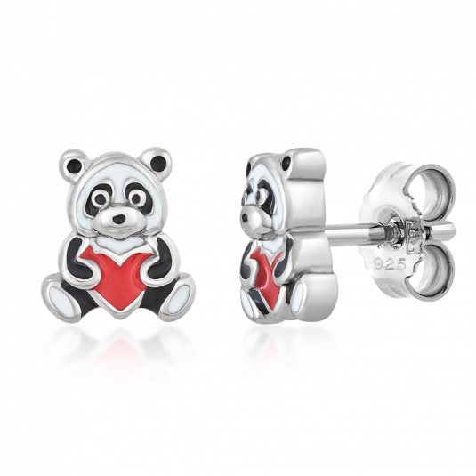 SOFIA ezüst panda fülbevaló szívvel fülbevaló SJ217126.200