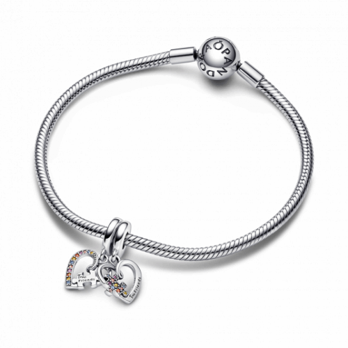 PANDORA karkötő Puzzle Piece Hearts Friendship karkötő 590728+792239C01