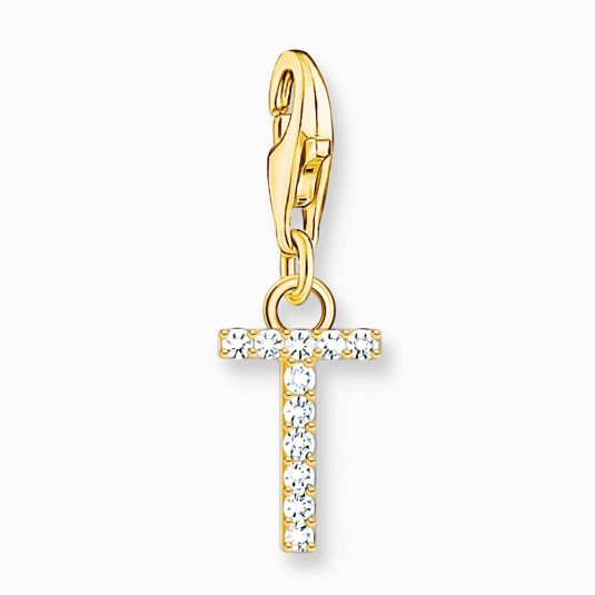 THOMAS SABO charm medál letter T gold medál 1983-414-14