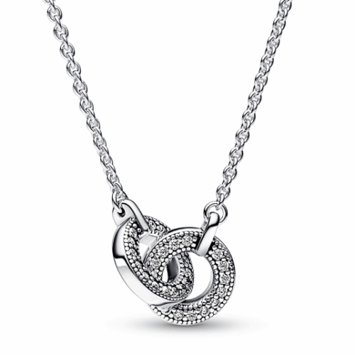 PANDORA Signature összefonódó pavé medálos nyaklánc nyaklánc 392736C01-45