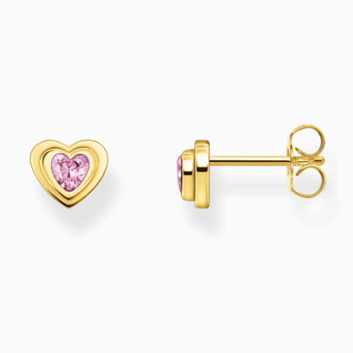 THOMAS SABO fülbevaló Heart-shape with pink zirconia fülbevaló H2271-414-9