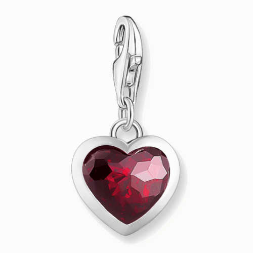 THOMAS SABO charm medál Red stone heart medál 2094-699-10