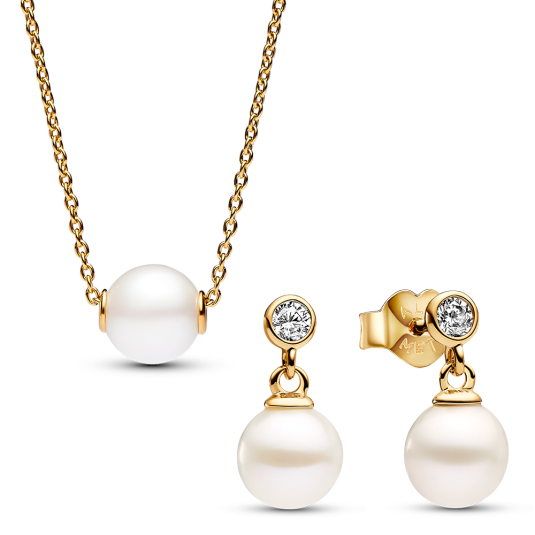 PANDORA szett nyaklánc és fülbevaló Pearl szett 363167C01-45+263153C01