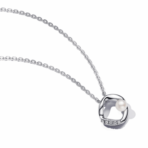 PANDORA ESSENCE nyaklánc gyönggyel és cirkóniákkal nyaklánc 393303C01