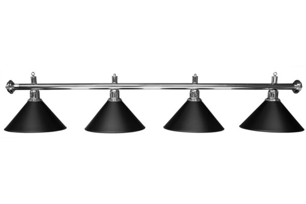 biliárd lámpa Dynamic 4db fekete búrával 180 cm-es króm rúd