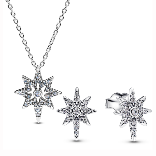 PANDORA North Star nyaklánc és fülbevaló szett szett 393600C01+293587C01