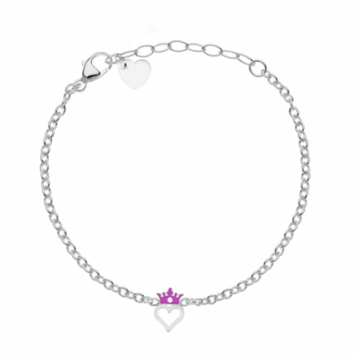 DISNEY acél karkötő Szív koronával karkötő B600649RWL-55.CS
