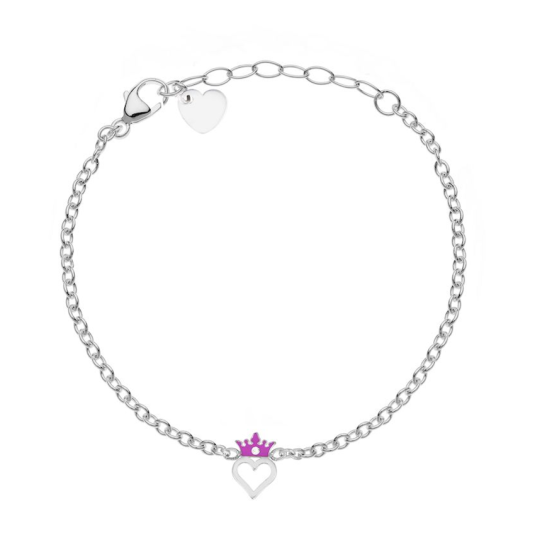 DISNEY acél karkötő Szív koronával karkötő B600649RWL-55.CS