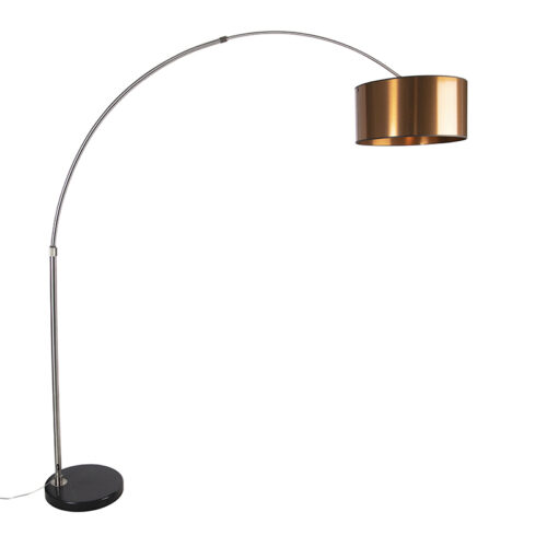 Ív lámpa acél búrával réz 50 cm - XXL