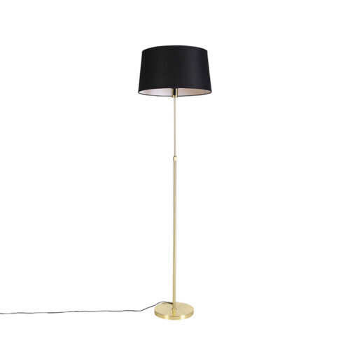 Állólámpa arany/bronz fekete vászon árnyékolóval 45 cm - Parte