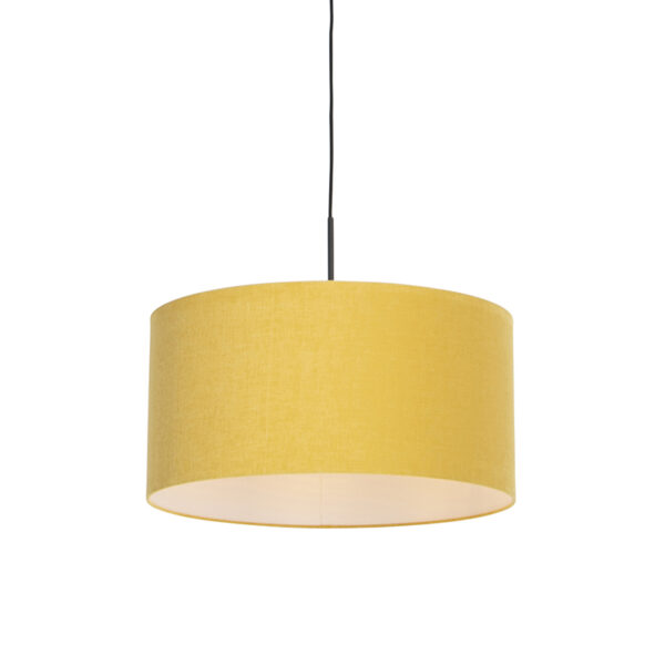 Modern függőlámpa fekete árnyékolóval 50 cm sárga - Combi 1