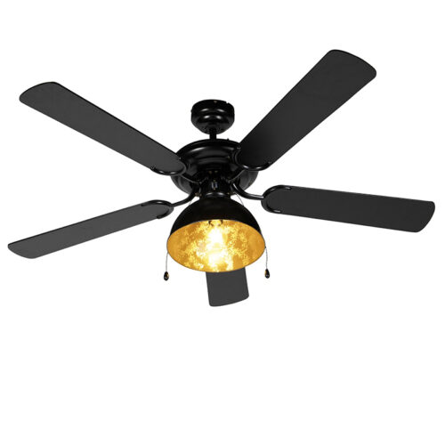 Mennyezeti ventilátor fekete bézs színnel 130 cm húzózsinórral - Mistral Magna