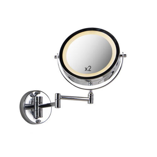 Design fali tükör króm LED-del