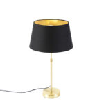 Asztali lámpa arany/réz árnyékolóval fekete arannyal 32 cm - Parte