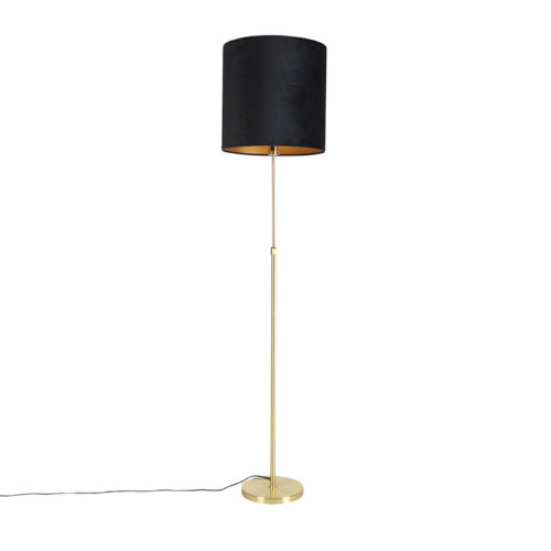 Állólámpa arany/bronz fekete bársony árnyékolóval 40/40 cm - Parte