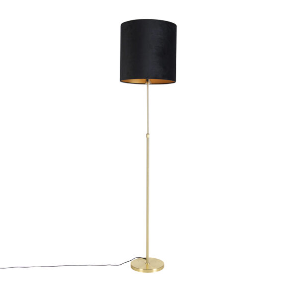 Állólámpa arany/bronz fekete bársony árnyékolóval 40/40 cm - Parte