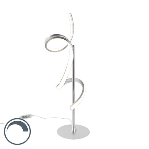 Design asztali lámpa ezüst LED-del és dimmerrel - Krisscross