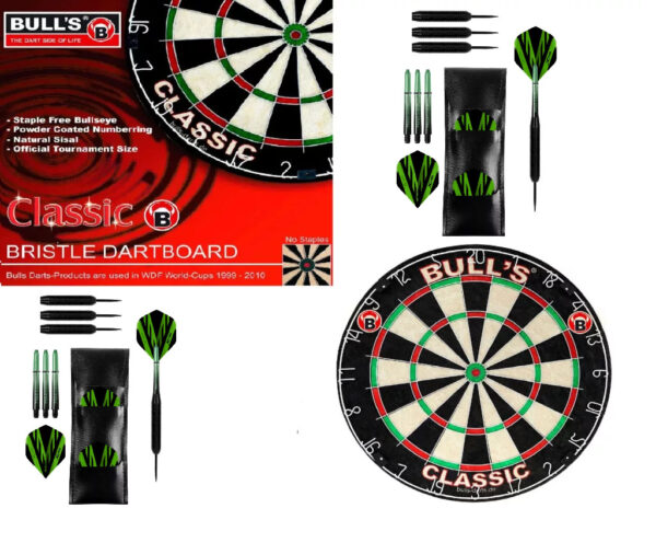 darts tábla Bull's Classic + 2 szett steel XQMAX BK COATED