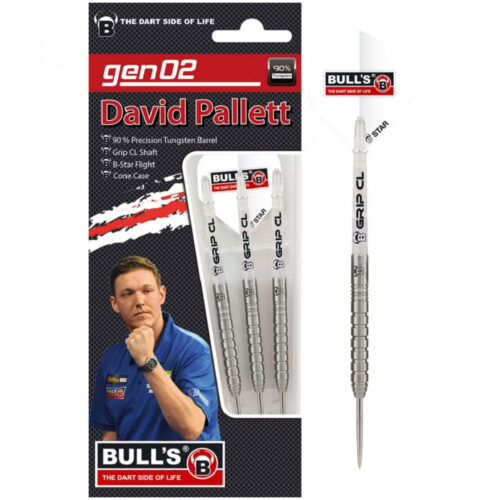 Dart szett Bull's Champions David Pallet GEN2 steel 20gr 90% gravírozással