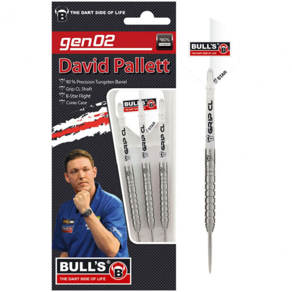 Dart szett Bull's Champions David Pallet GEN2 steel 22gr 90% gravírozással