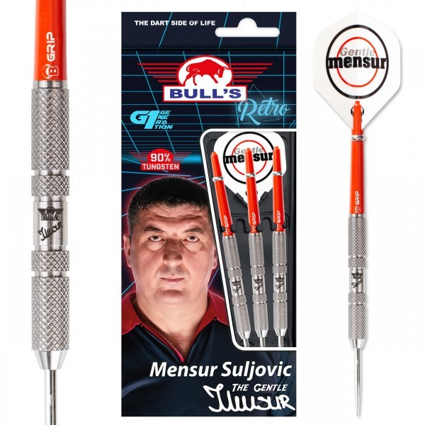 dart szett Bull's Mensur Suljovic Retro 22g 90%-os gravírozással
