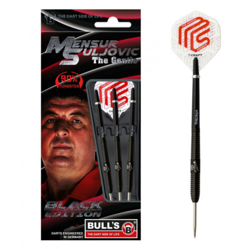 dart szett steel Bull's Champion Black edt. Mensur Suljovic 21gr (2020) gravírozással