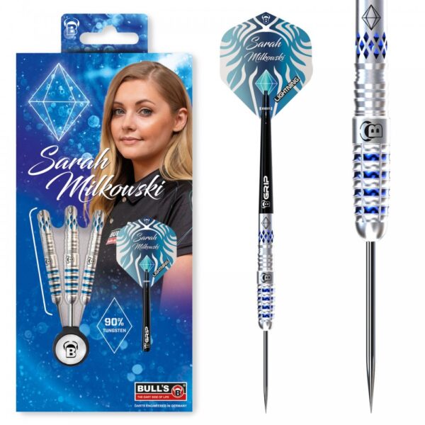 Dart szett BULL'S Sarah Milkowski Steel 22g 90% gravírozással