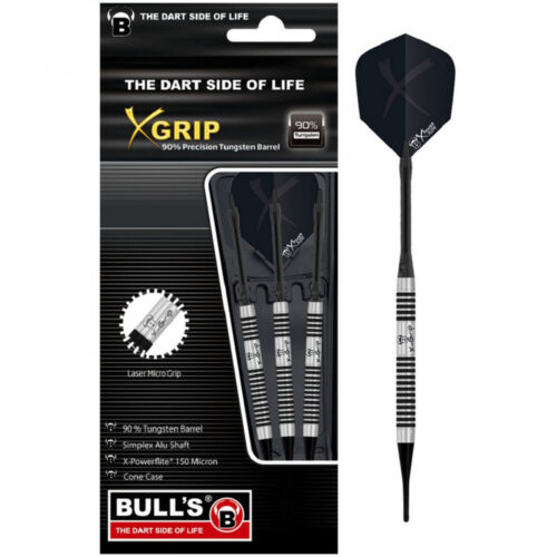 dart szett Bull's X-Grip X5 soft steel 16g 90% gravírozással