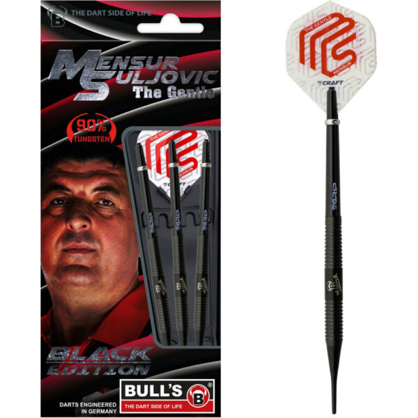 dart szett soft Bull's Champion Black edt. Mensur Suljovic 18gr gravírozással