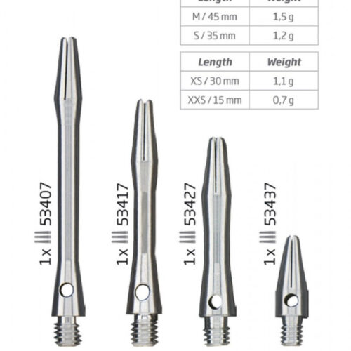 Bull's Darts szár Simplex extra rövid ezüst